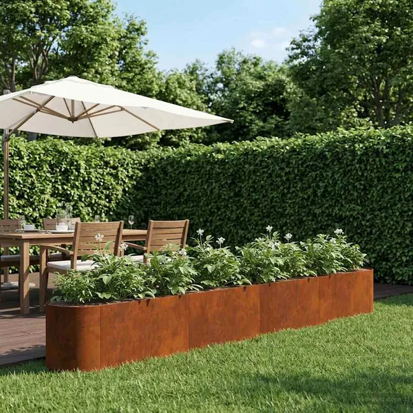 Jardin surélevé Acier patiné 360 x 40 x 40 cm