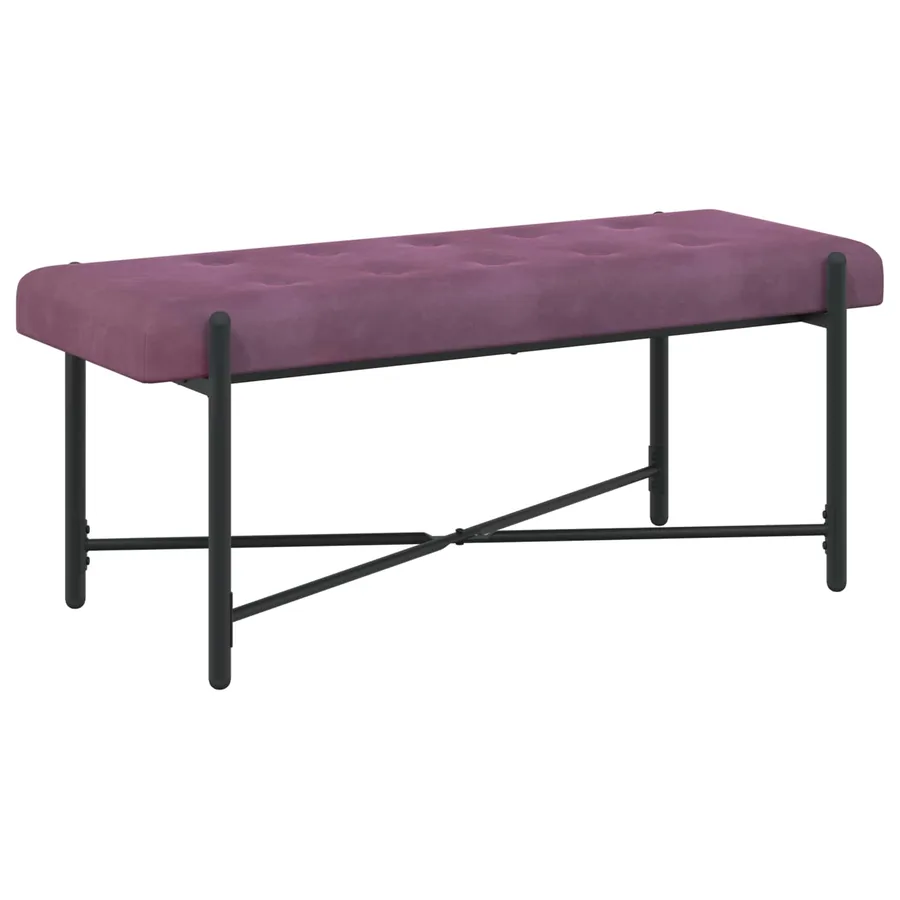 Banc capitonné à boutons avec coussins Pourpre 110 x 40 x 46 cm - 5