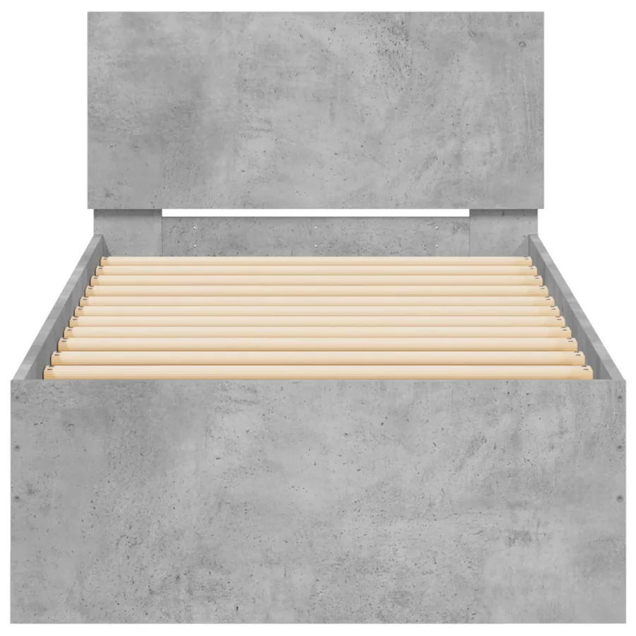 Cadre de lit avec LED Gris béton 80 x 200 cm Bois d'ingénierie - 5