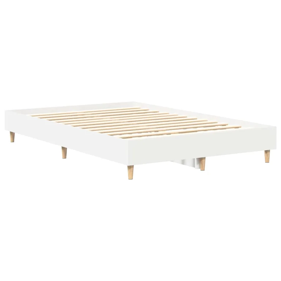 Cadre de lit Blanc 137 x 190 cm Bois d'ingénierie - 2