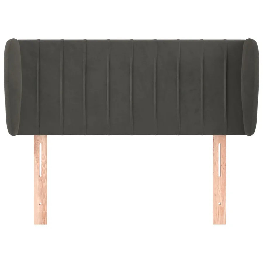Tête de lit avec oreilles Gris foncé 93x23x78/88 cm Velours - 3