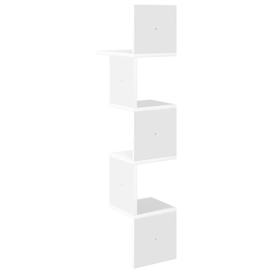 Étagère Murale Montage mural Blanc 32 x 21 x107 cm - 5