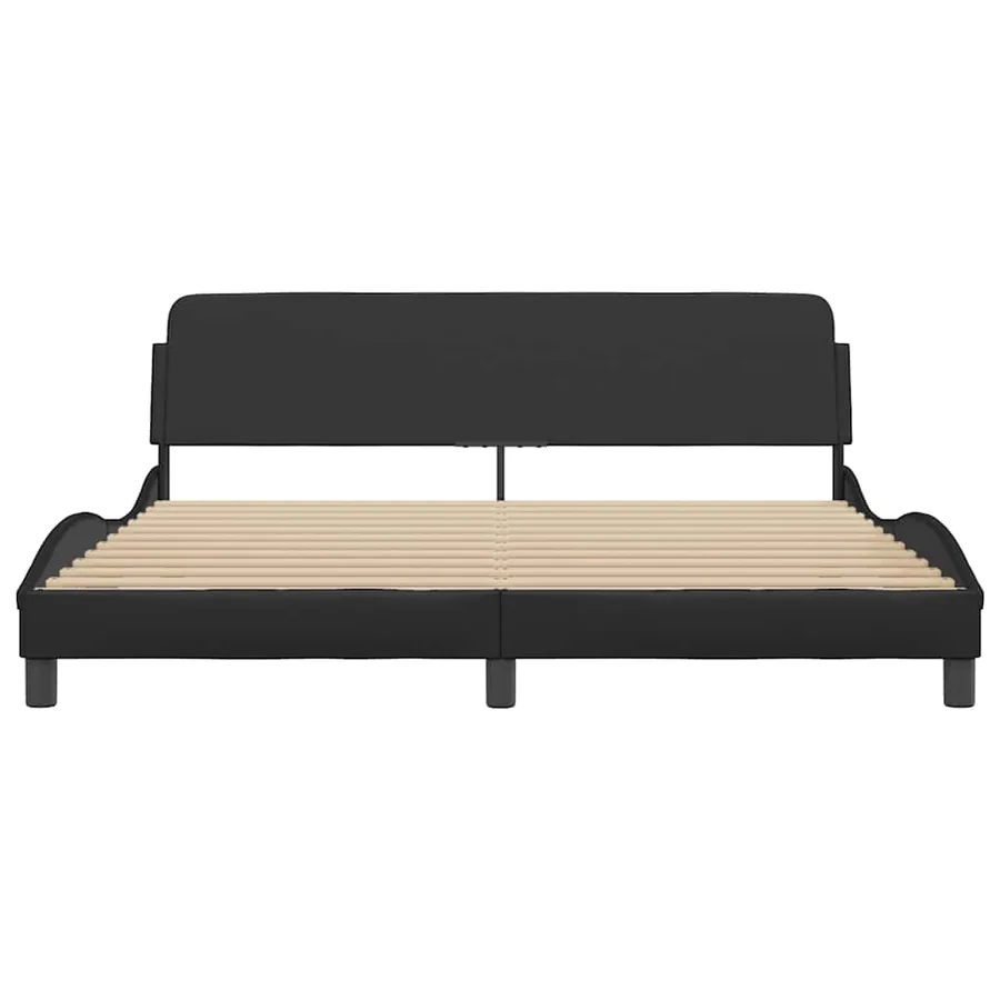 Cadre de lit Dover noir 183x213 cm similicuir - 4