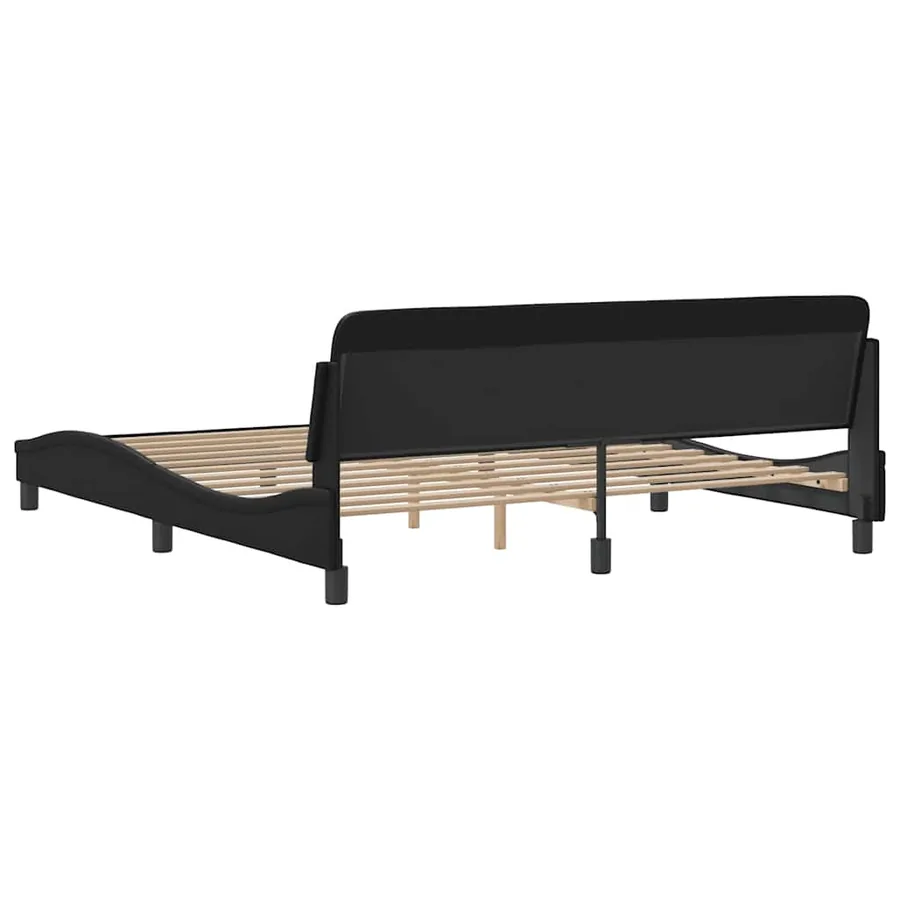 Cadre de lit Dover noir 183x213 cm similicuir - 6