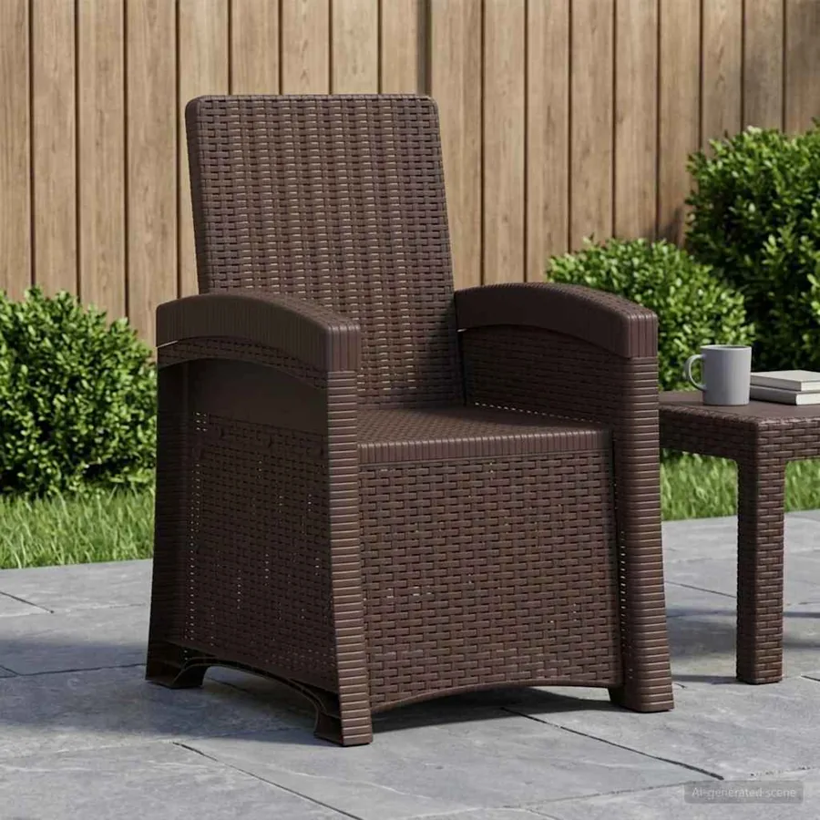 Chaise de jardin inclinable imitant le rotin Anthracite PP - 20