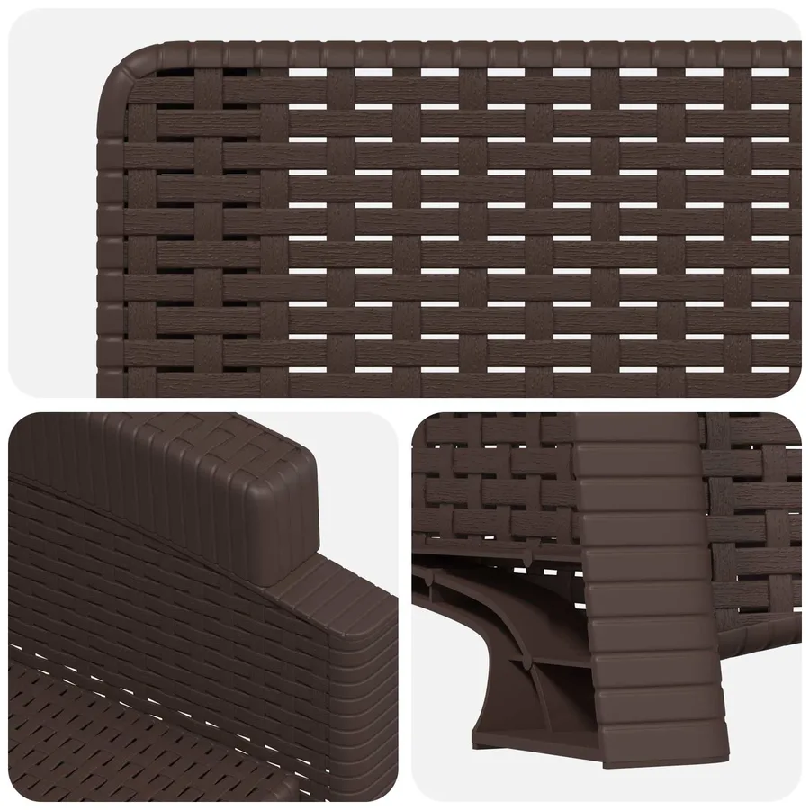 Chaise de jardin inclinable imitant le rotin Anthracite PP - 25