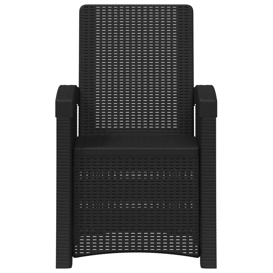Chaise de jardin inclinable imitant le rotin Anthracite PP - 3