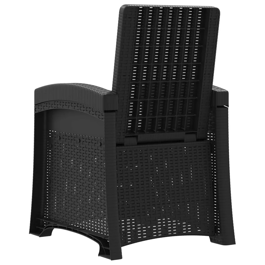 Chaise de jardin inclinable imitant le rotin Anthracite PP - 5