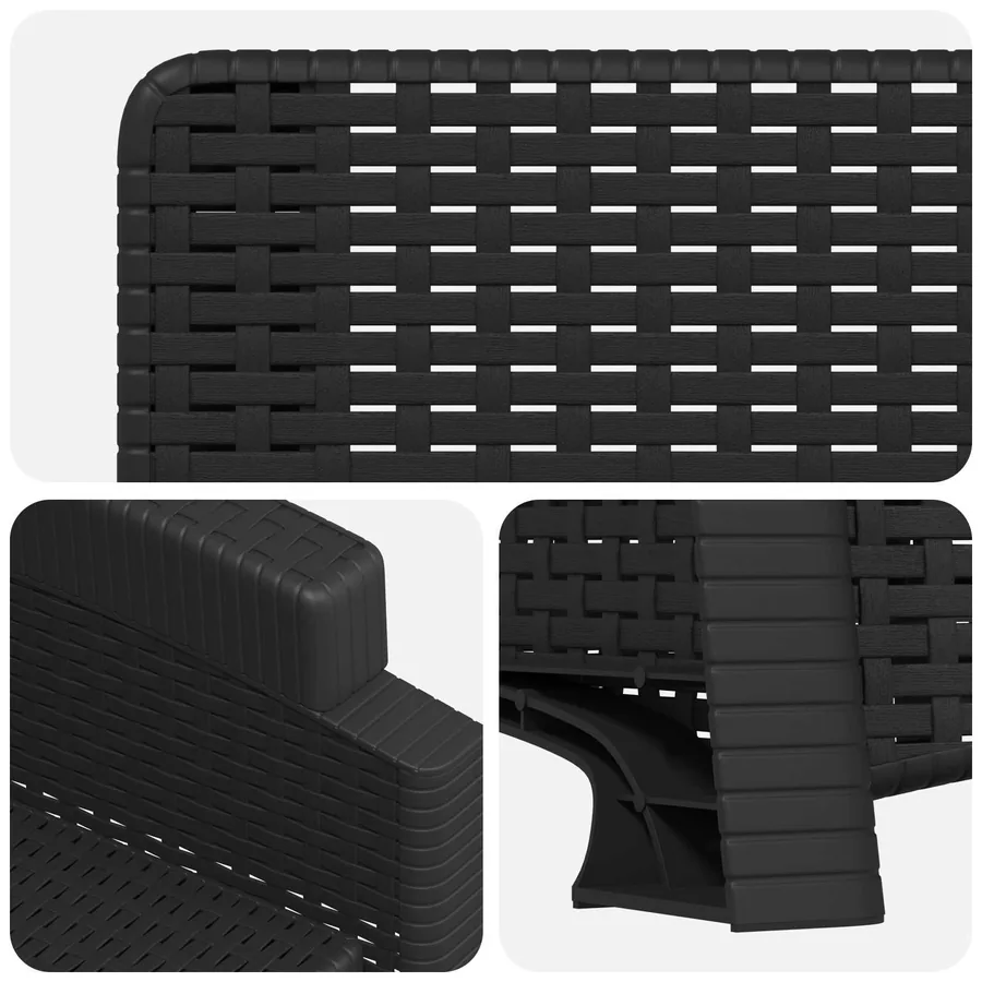 Chaise de jardin inclinable imitant le rotin Anthracite PP - 6