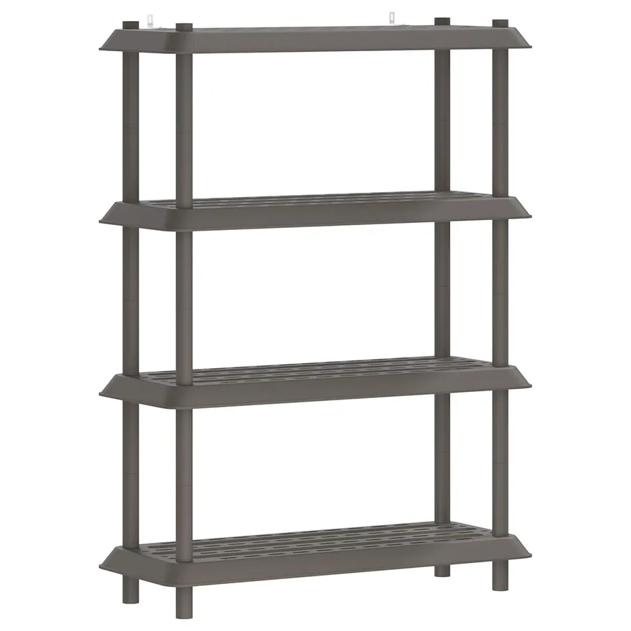 Unité de rangement 4 niveaux 100 x 40 x 136,5 cm PP Gris clair - 2