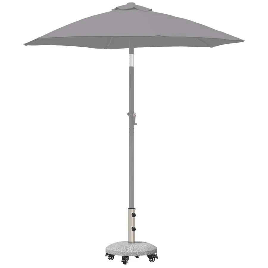 Socle de parasol en granite avec roues pour poteau de 4-5 cm - 3