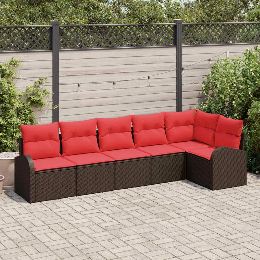 Ensemble de canapé de jardin Marron polyrotin