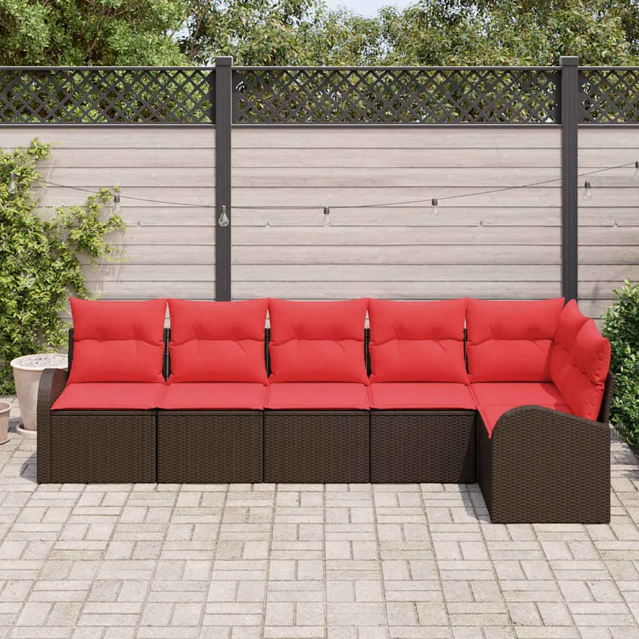 Ensemble de canapé de jardin Marron polyrotin - 3