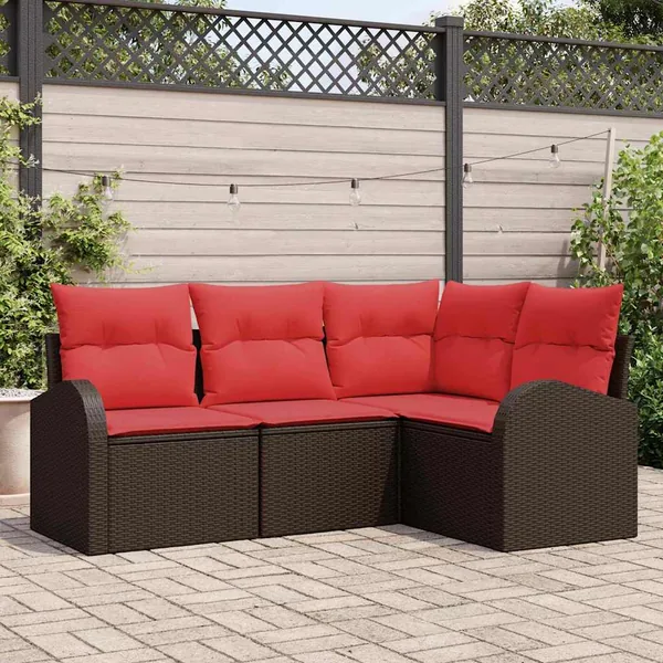 Ensemble de canapé de jardin Marron polyrotin