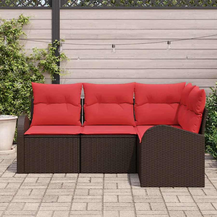 Ensemble de canapé de jardin Marron polyrotin - 3