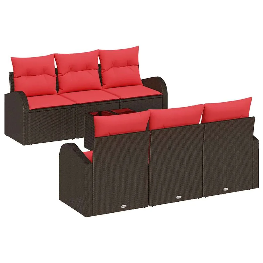 Ensemble de canapé de jardin Marron 55 x 55 x 37 cm polyrotin - 2