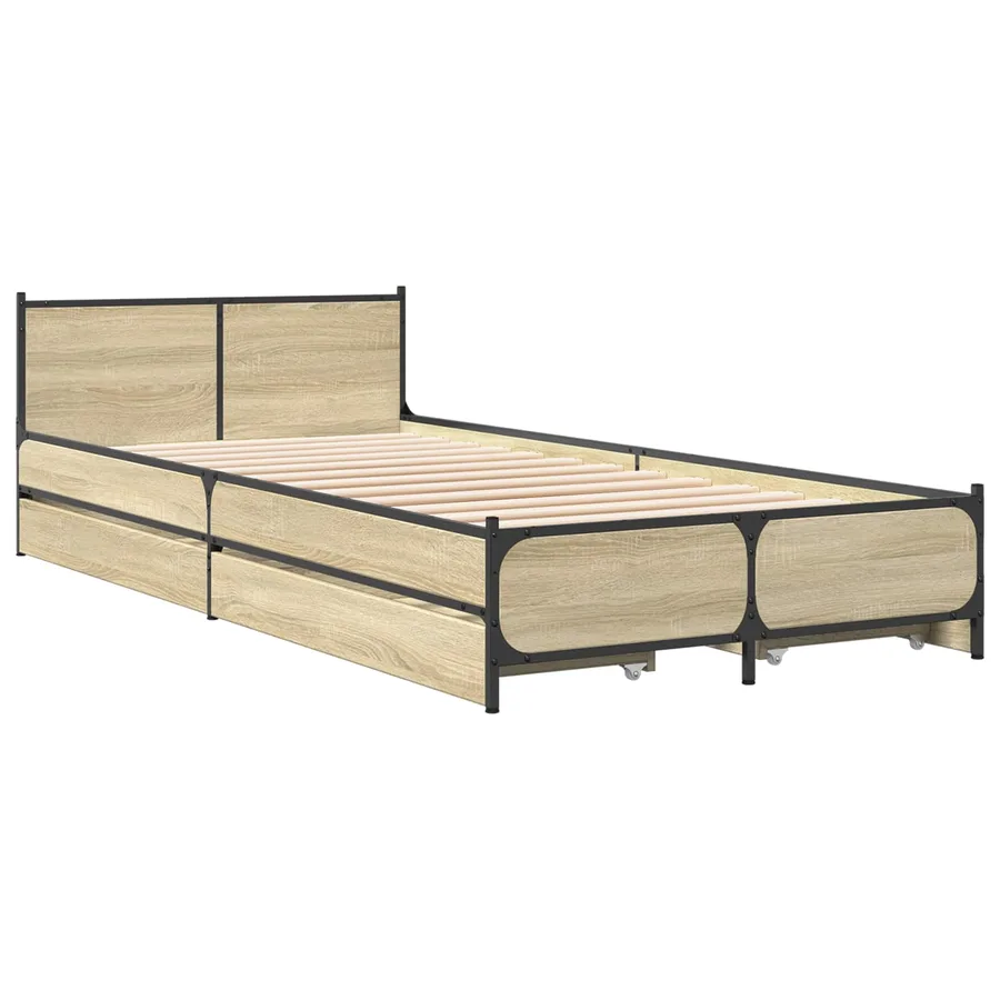 Cadre de lit avec tête de lit Chêne Sonoma 80 x 200 cm - 3