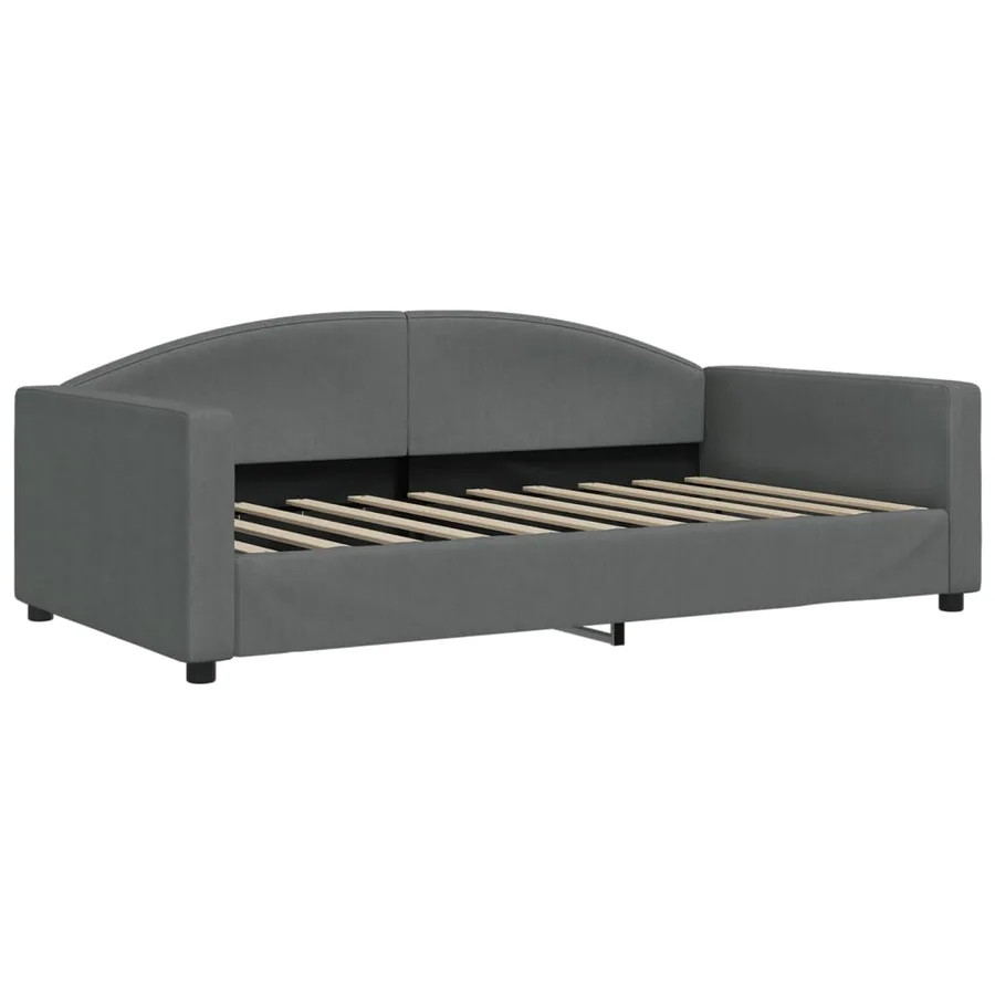 Lit de jour gris foncé 100x190 cm tissu - 2
