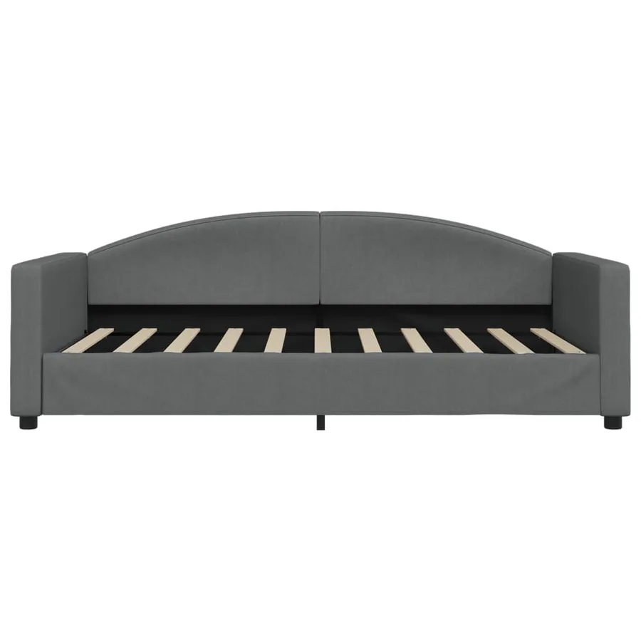 Lit de jour gris foncé 100x190 cm tissu - 3