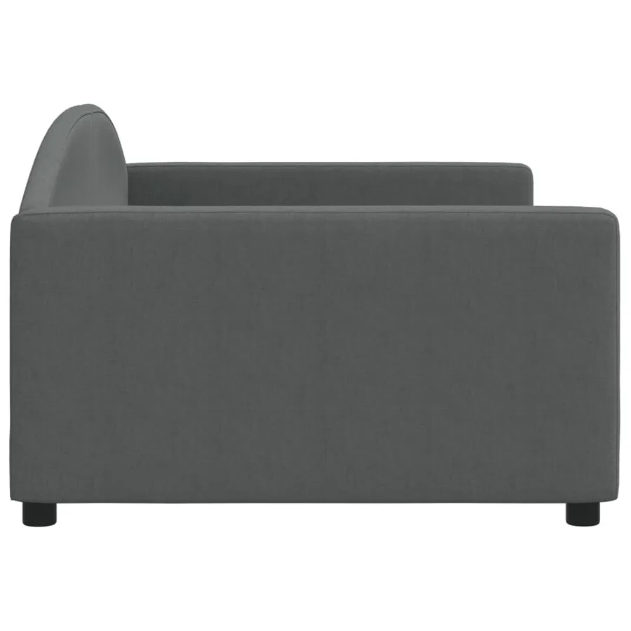 Lit de jour gris foncé 100x190 cm tissu - 4