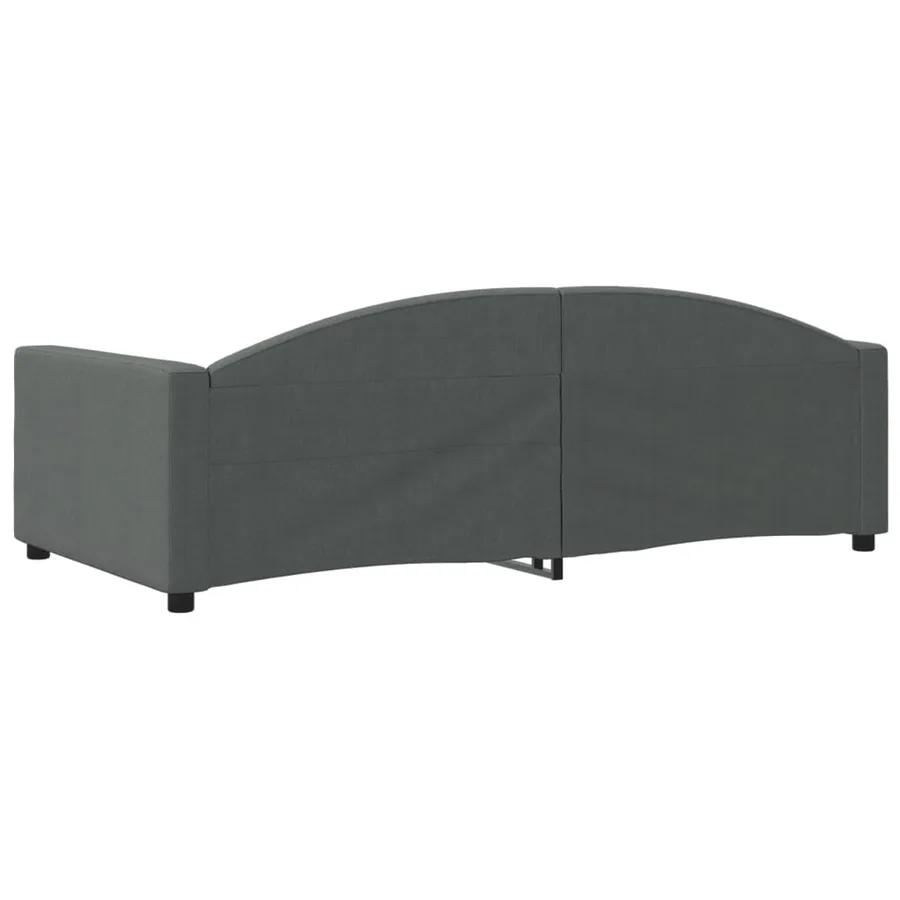 Lit de jour gris foncé 100x190 cm tissu - 5