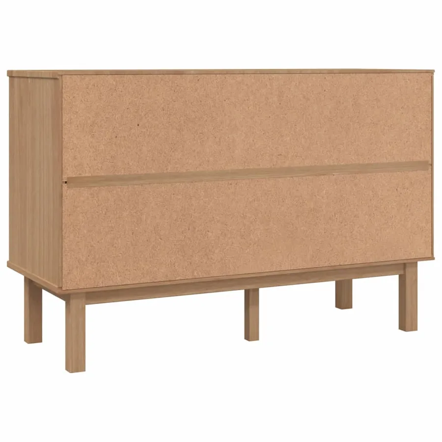 Commode OTTA marron et gris 111x43x73,5 cm bois de pin massif - 6