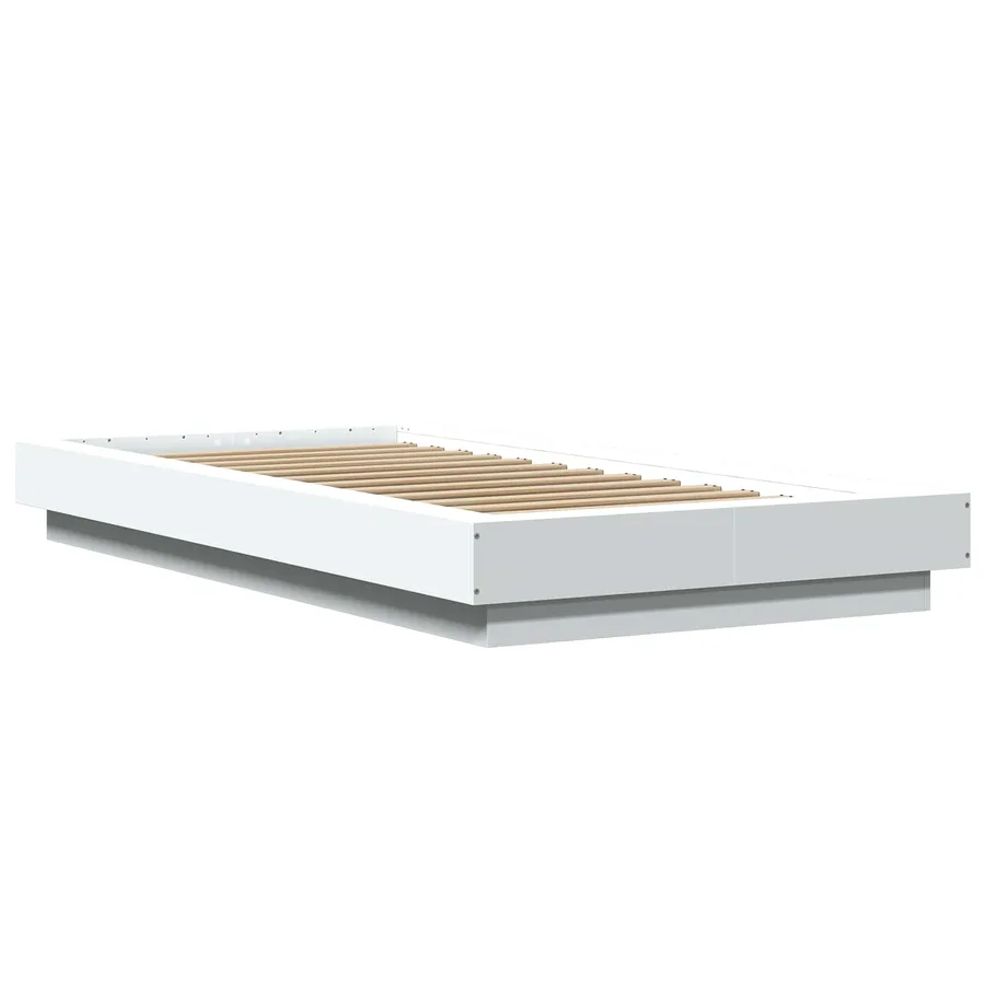 Cadre de lit avec LED Blanc 80 x 200 cm Bois d'ingénierie - 4