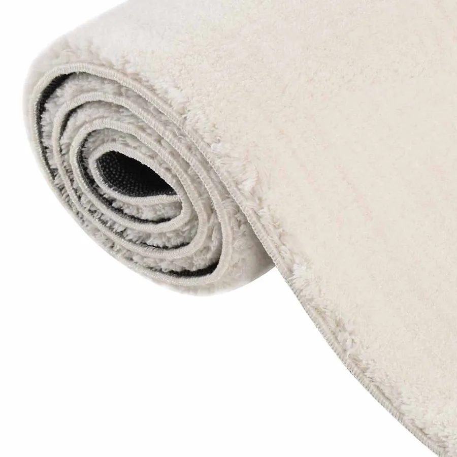Tapis shaggy crème blanc 120x183 cm polyester - 6