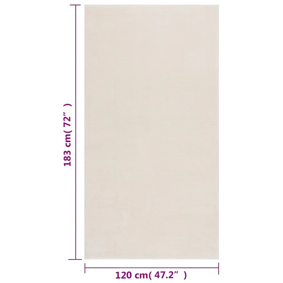 Tapis shaggy crème blanc 120x183 cm polyester - 8