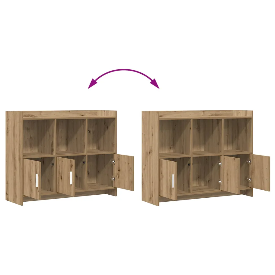 Buffet Chêne artisanal 98,5 x 33 x 80 cm Bois d'ingénierie - 9