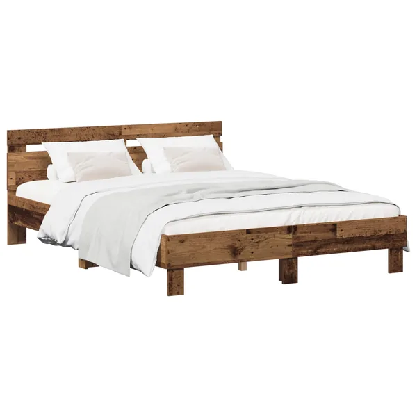 Cadre de lit Bois ancien 135 x 190 cm Bois d'ingénierie