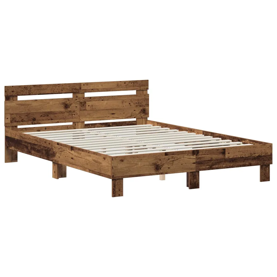 Cadre de lit Bois ancien 135 x 190 cm Bois d'ingénierie - 2
