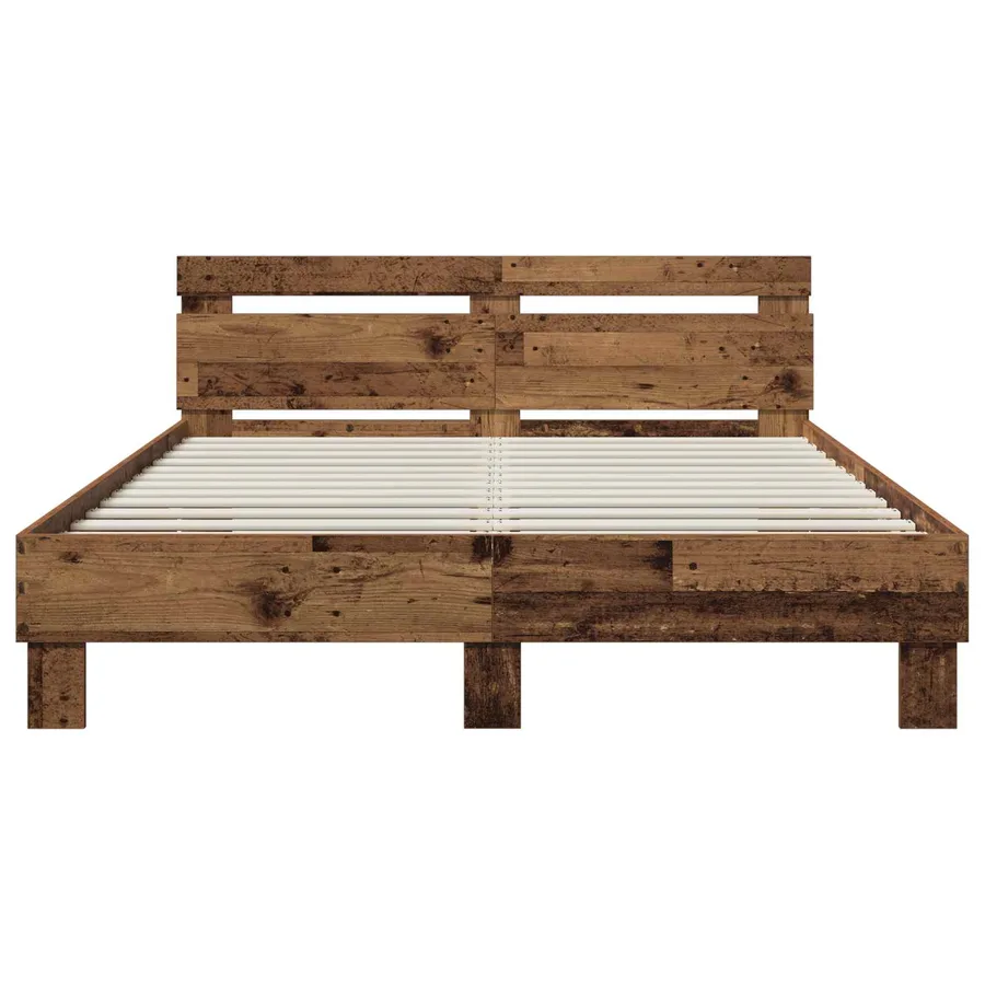Cadre de lit Bois ancien 135 x 190 cm Bois d'ingénierie - 3