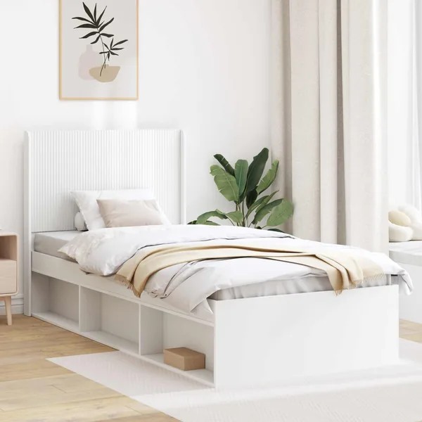 Tête de lit Blanc Bois d'ingénierie