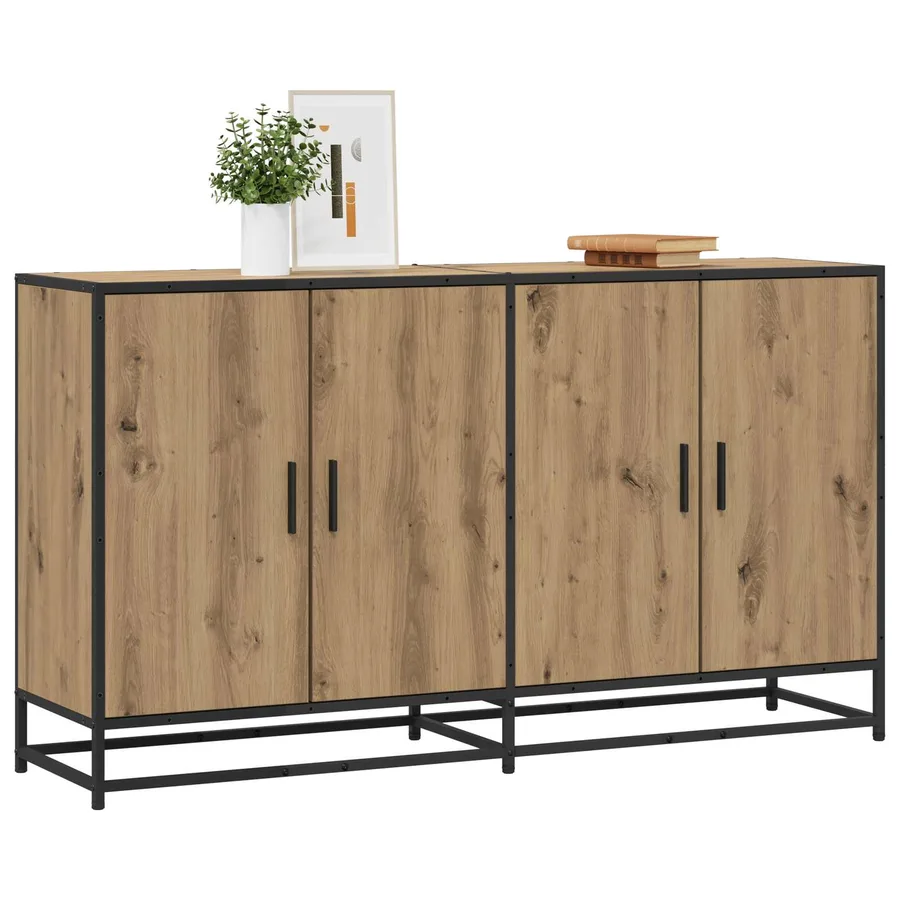 Buffet Chêne artisanal 134 x 35 x 76 cm Bois d'ingénierie - 2