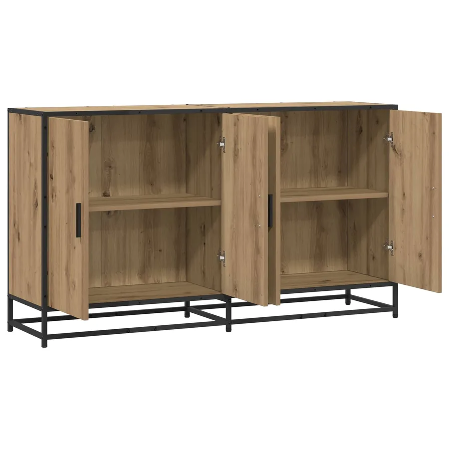 Buffet Chêne artisanal 134 x 35 x 76 cm Bois d'ingénierie - 3