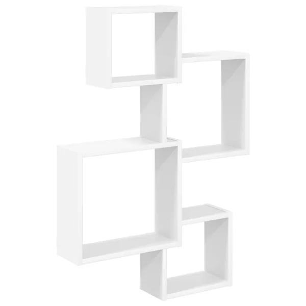 Étagères Cube Murales Montage mural Blanc 64 x 13,5 x 91,5 cm