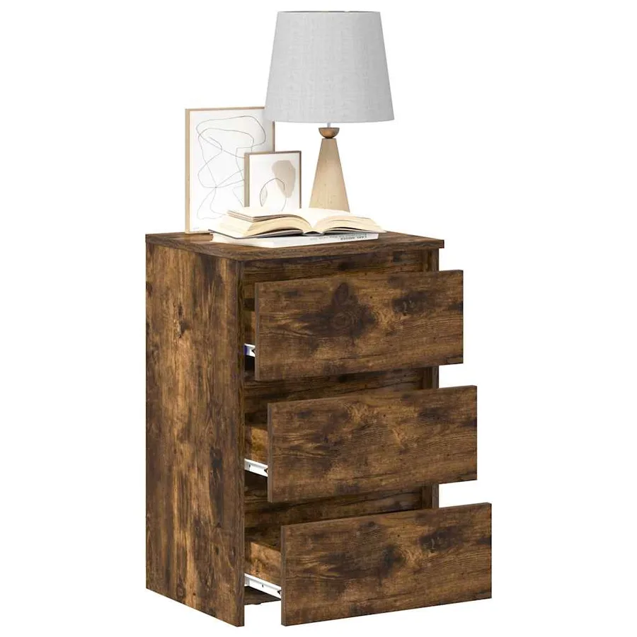 Tables de chevet 2pcs Chêne fumé 40x35x62,5cm Bois d'ingénierie - 7