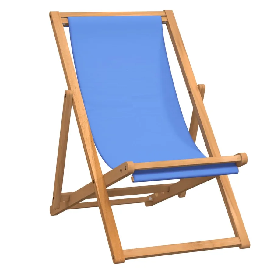 Chaise de terrasse Teck 56x105x96 cm Bleu - 2