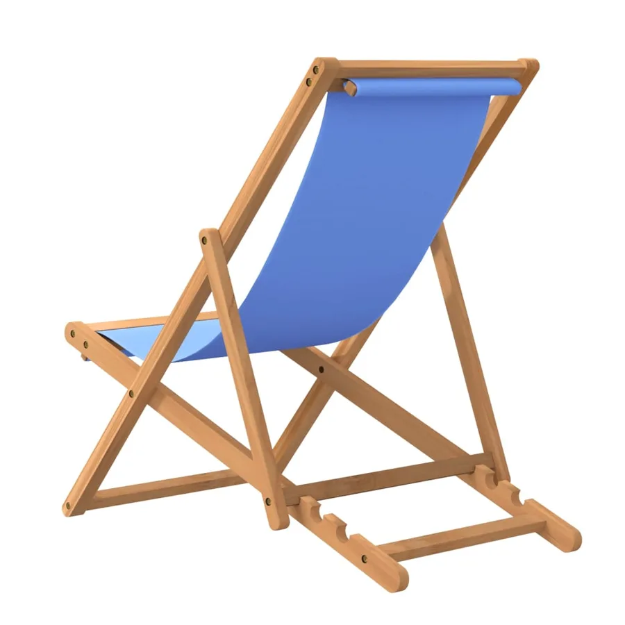 Chaise de terrasse Teck 56x105x96 cm Bleu - 5
