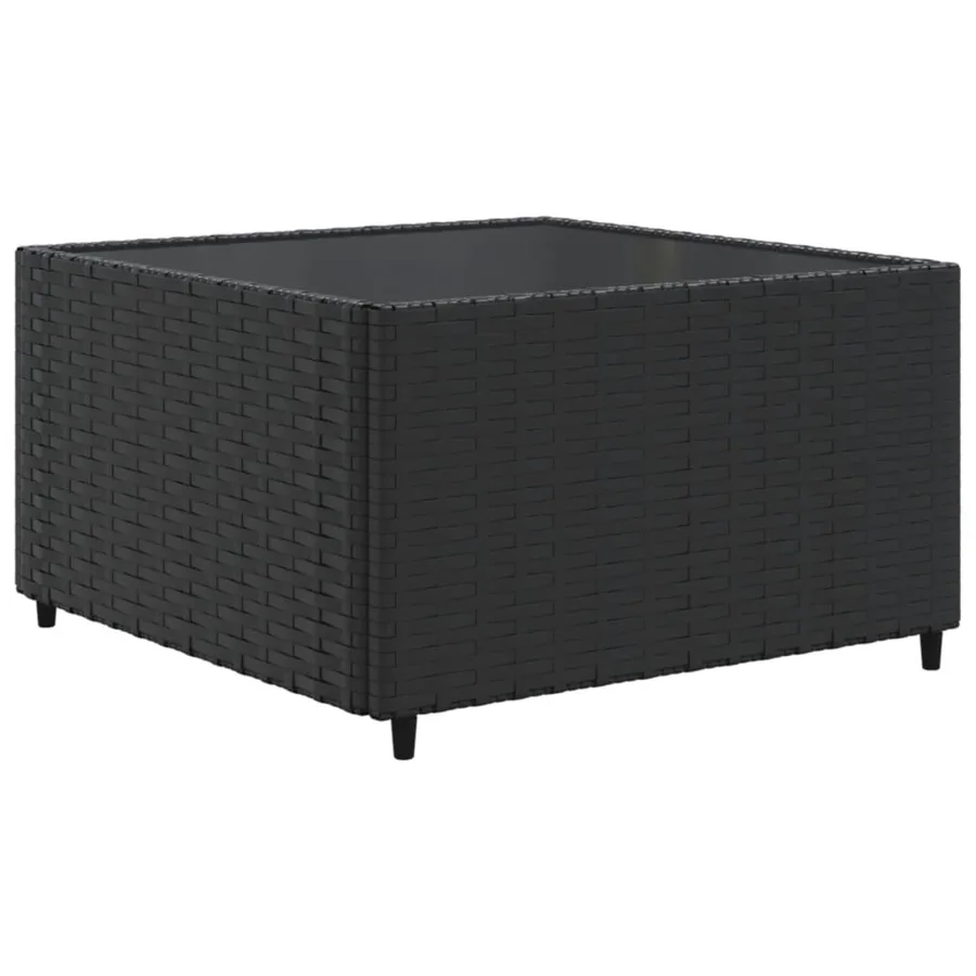 Salon de jardin 11 pcs avec coussins noir résine tressée - 5