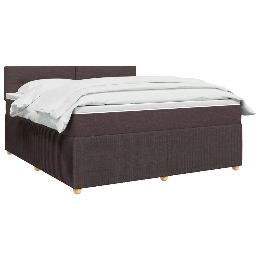 Lit boxspring avec matelas Marron foncé 160 x 200 cm Tissu - 2