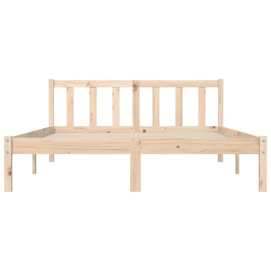 Cadre de lit Naturel 152 x 203 cm Bois de Pin Massif - 4