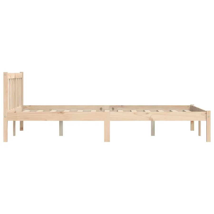 Cadre de lit Naturel 152 x 203 cm Bois de Pin Massif - 5