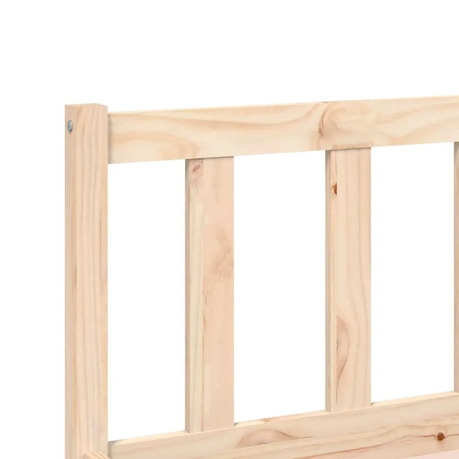 Cadre de lit Naturel 152 x 203 cm Bois de Pin Massif - 7