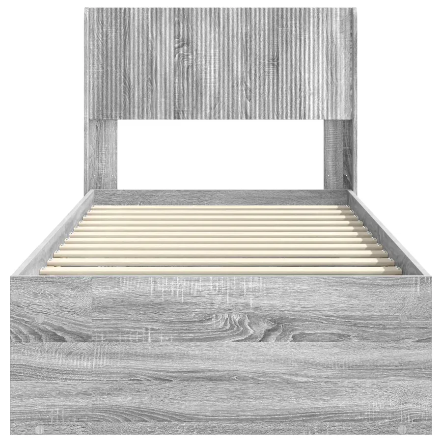 Cadre de lit avec rangement et tête de lit Sonoma gris - 5