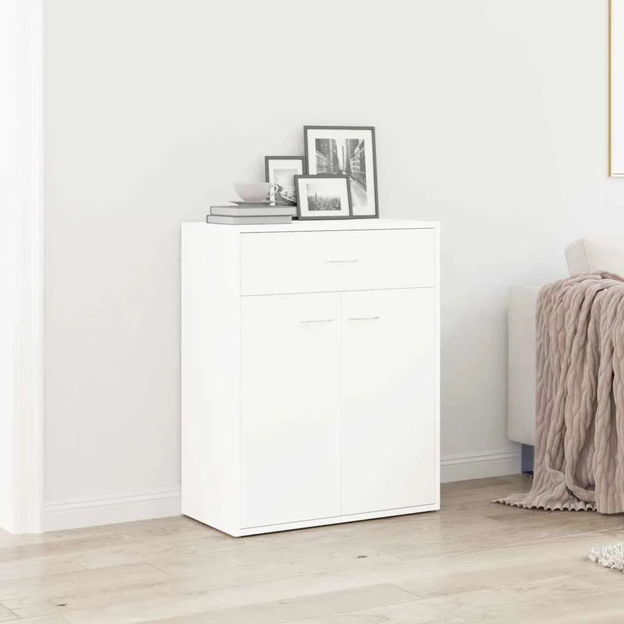 Buffet blanc 60x30x75 cm bois d'ingénierie