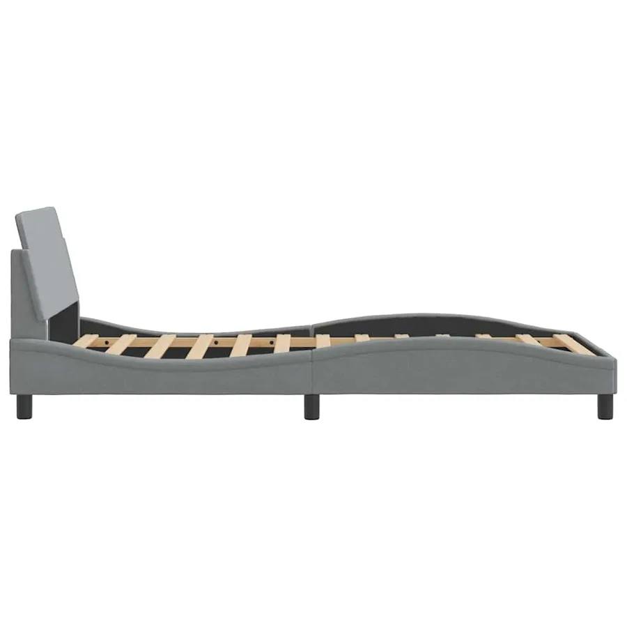 Cadre de lit Dover gris clair 100x190 cm tissu - 5