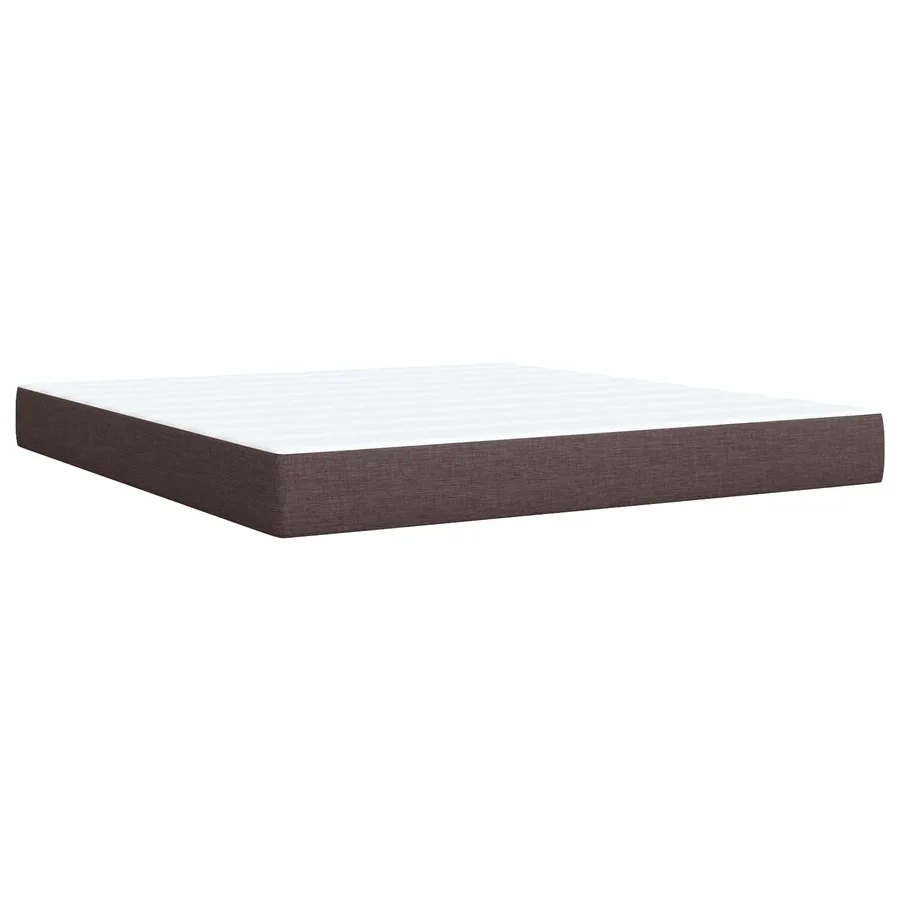 Lit boxspring avec matelas Marron foncé 180 x 200 cm Tissu - 5