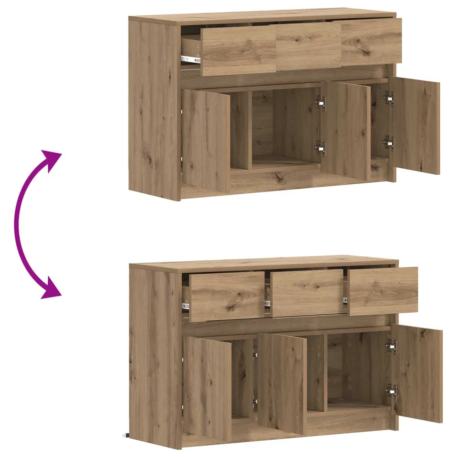 Meuble TV 91 x 34 x 61 cm Chêne artisanal Bois d'ingénierie - 10